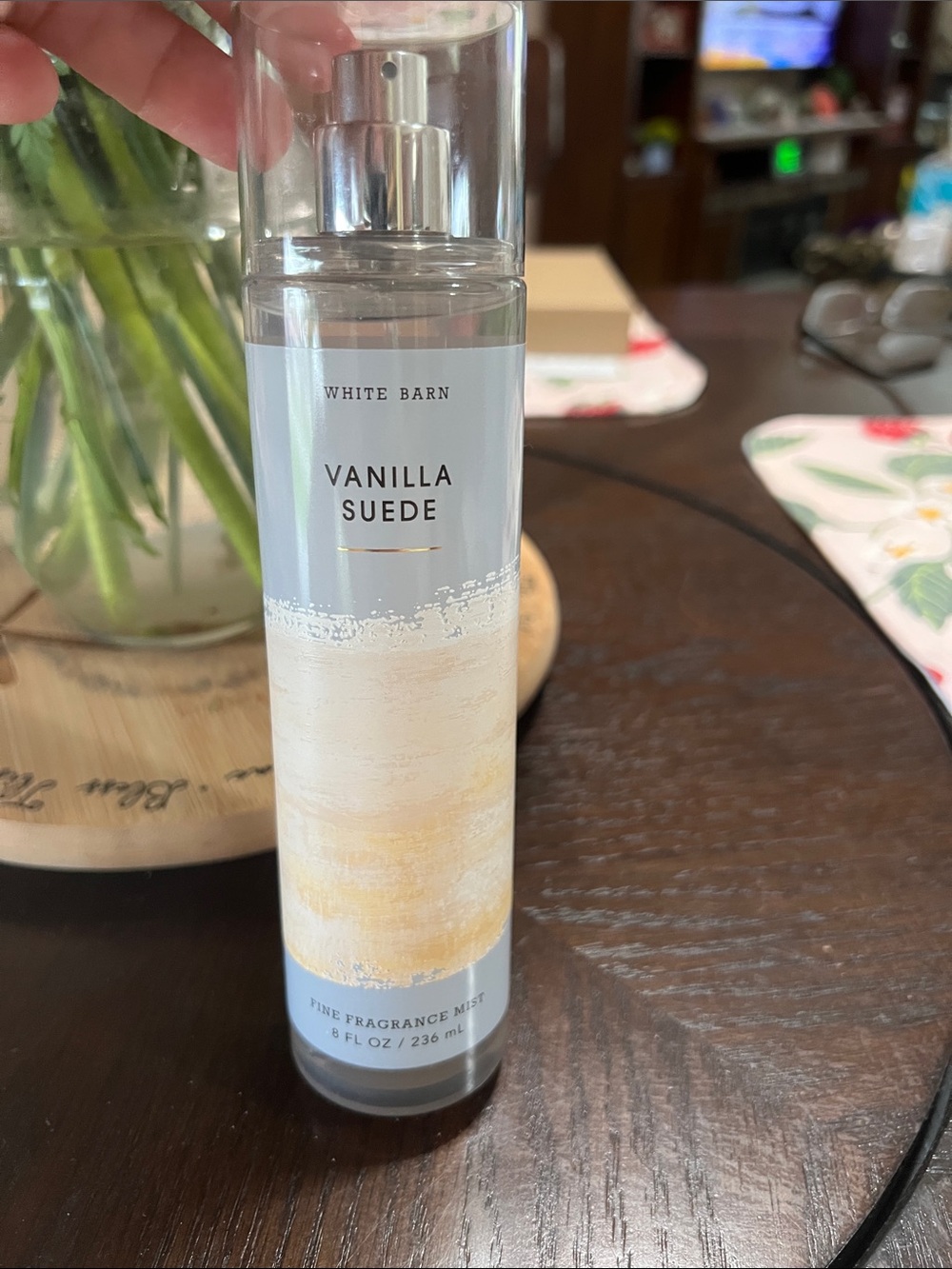 New White Barn Vanilla Suede Fragrance Mist - Gray & Cream Bottle